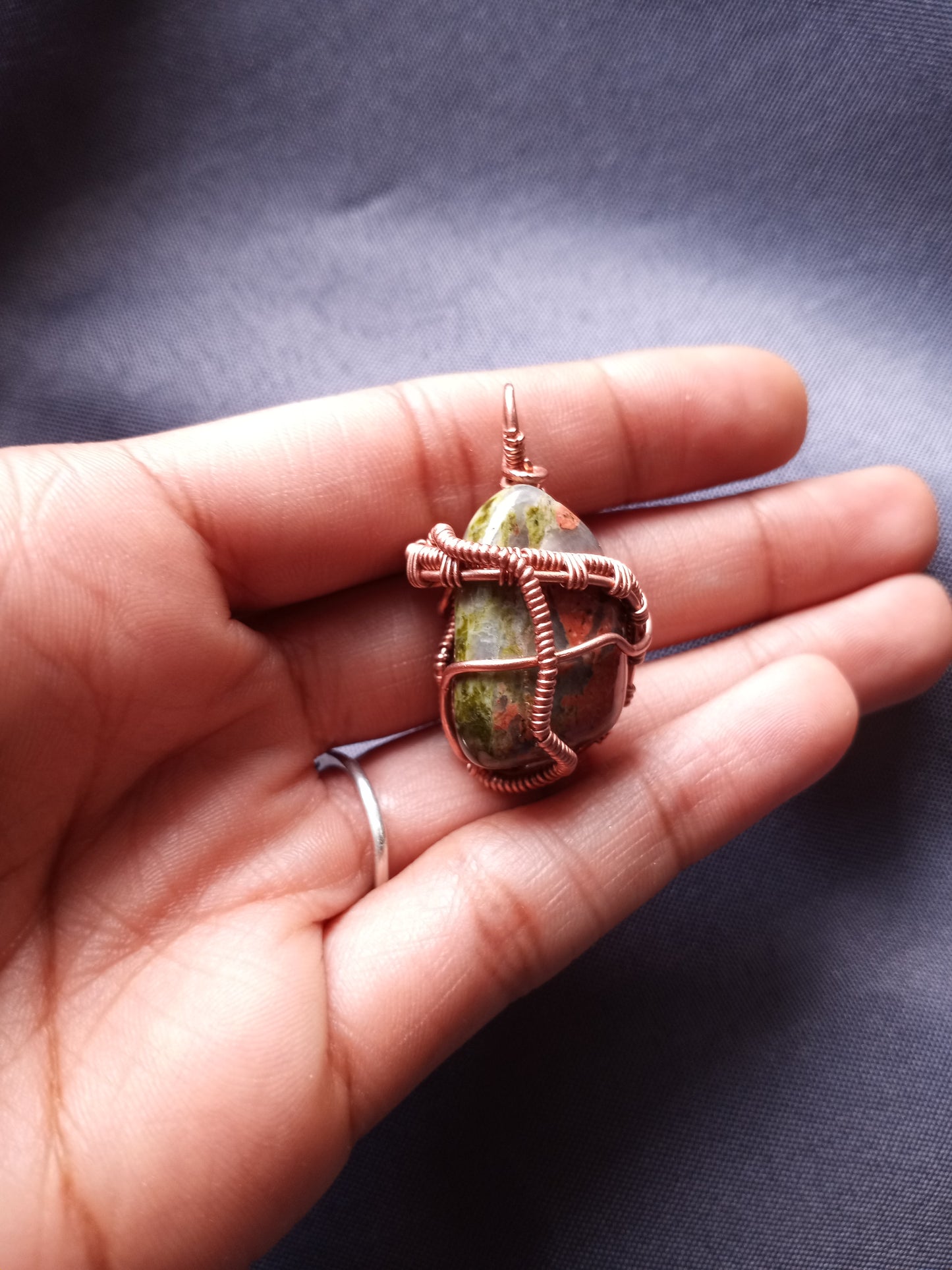 Unakite And Copper Necklace